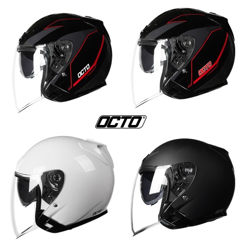 OCTO 옥토 V2  오픈페이스 헬멧 모음 가벼운 헬멧 배달대행 라이더 가성비 이너바이저 내장 내피분리