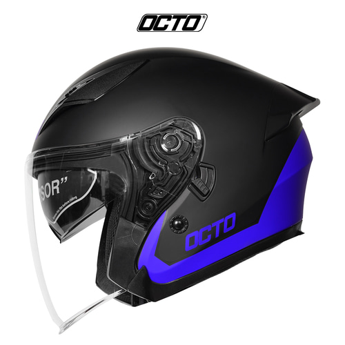 옥토 OCTO BOOST BLUE 부스트 오픈페이스 이너바이져 내장 세나 경량 헬멧 내피분리 배달대행