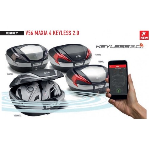 GIVI 기비 탑박스 Keyless V56-NNKL / V56-NNTKL (56리터 맥시아 4) - 휴대폰 개폐방식