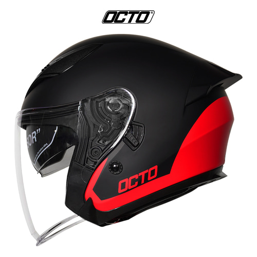 옥토 OCTO BOOST RED 부스트 오픈페이스 이너바이져 내장 세나 경량 헬멧 내피분리 배달대행