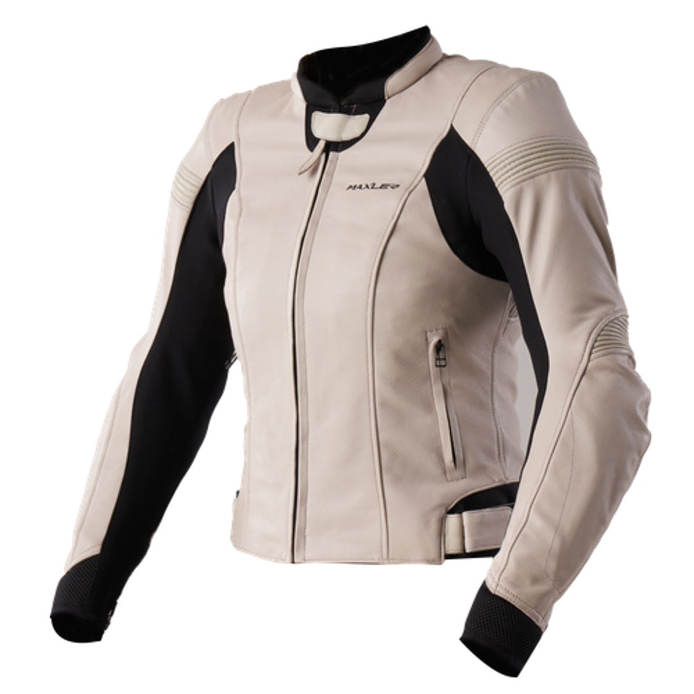 맥슬러 델타 베이지 가죽자켓 여성용 오토바이 라이딩 보호대 자켓